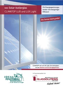 Titelseite des Merkblatts Solar-Isolierglas CLIMATOP LUX