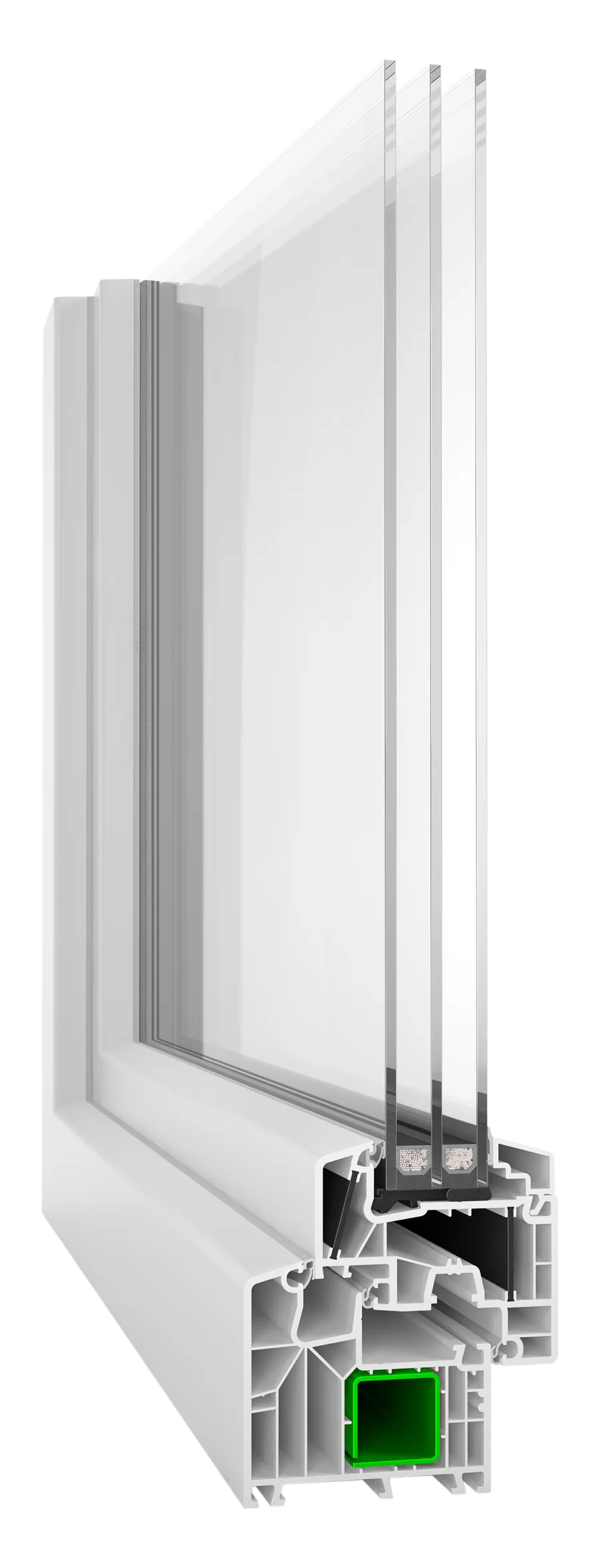 Kunststofffenster Ideal 8000 ED im Schnitt